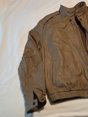 #H1013 Fingerhut Fashions Men's Brown Leather Zip-Up Casual Jacket